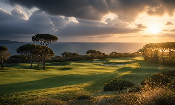 La lumière revient sur un parcours de golf en bord de mer