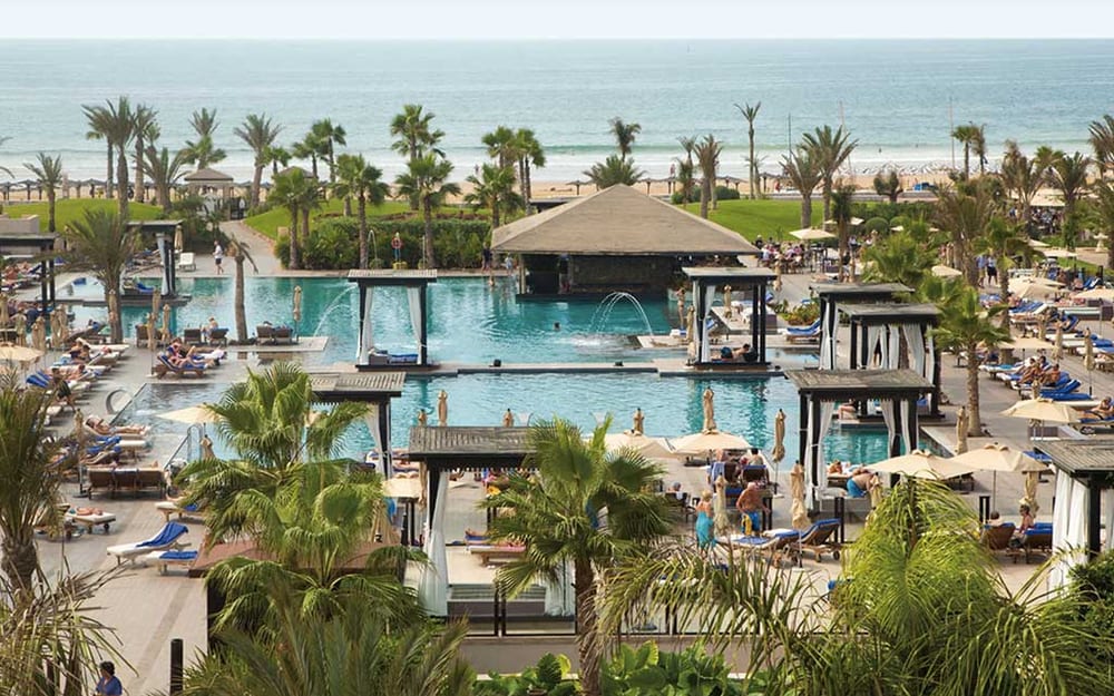 Piscines et vue sur l’océan au Riu Palace Tikida Agadir