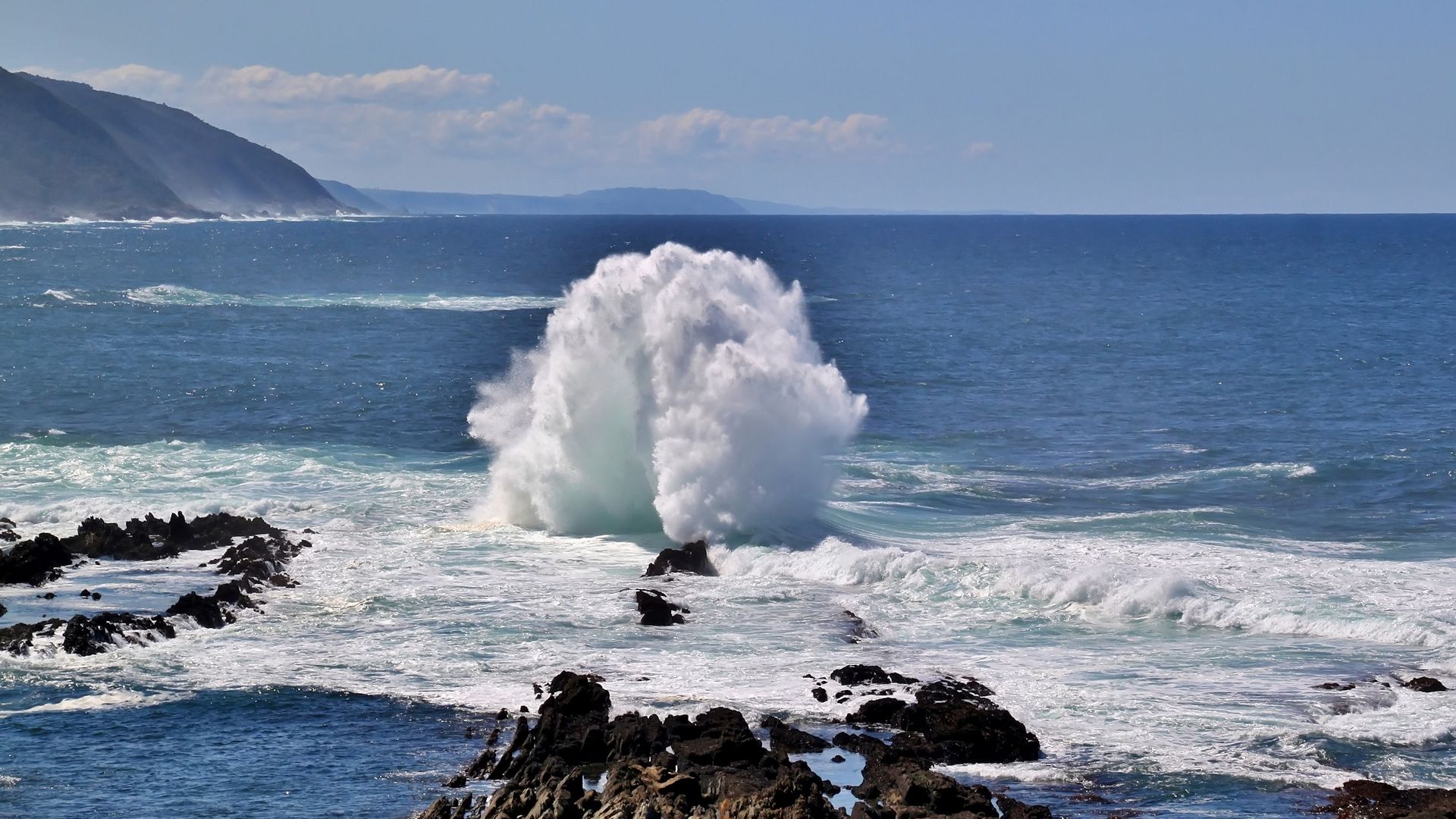 Vagues sur le littoral sud-africain