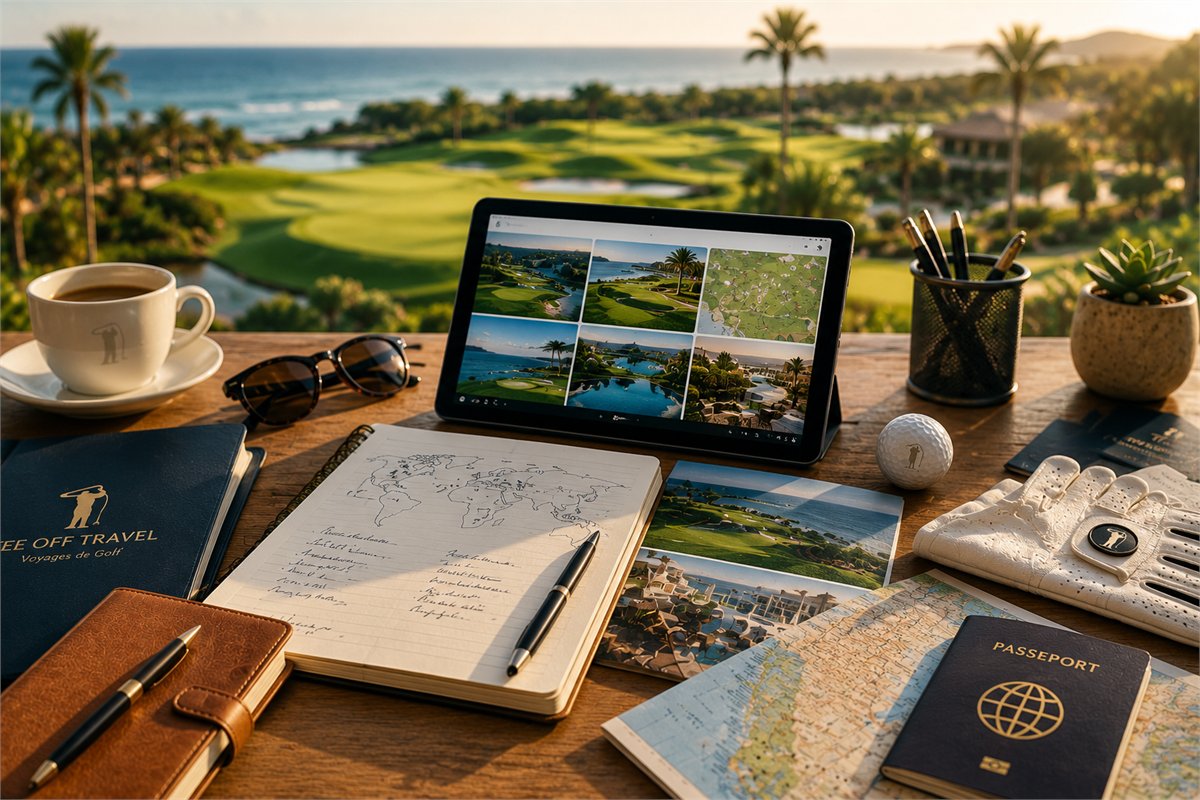 préparation d'un voyage golf sur mesure avec destinations et parcours
