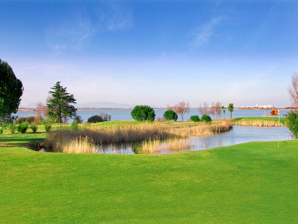 Etang bordant le green du golf de Saint-Cyprien