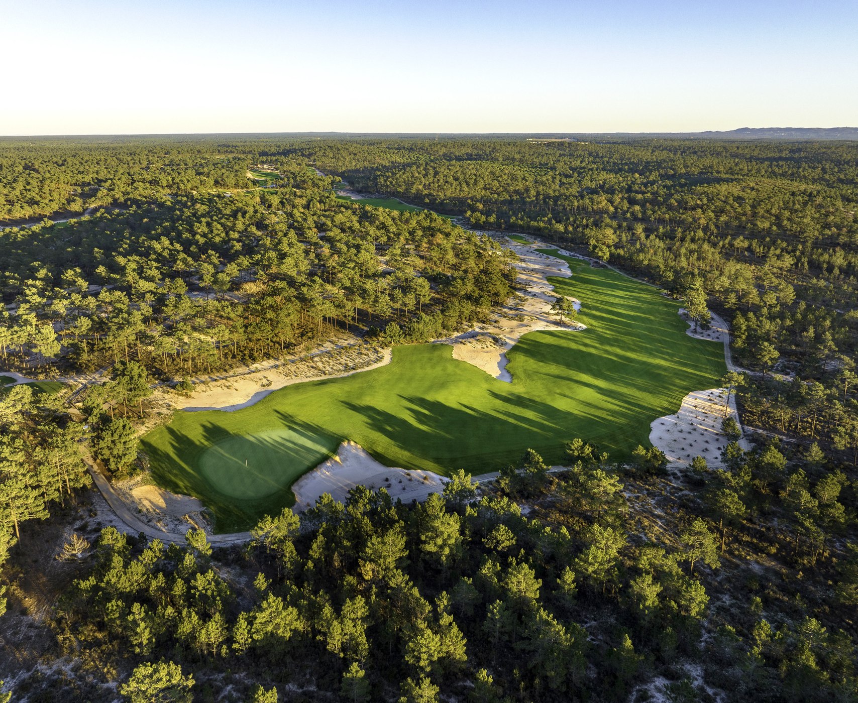 Green et bunkers vus du ciel — Dunas Course