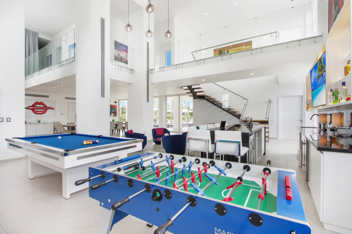 Espace de loisirs avec baby-foot