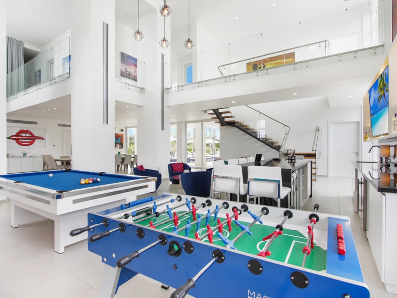 Espace de loisirs avec baby-foot
